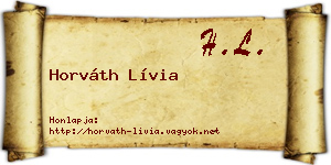 Horváth Lívia névjegykártya