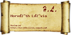 Horváth Lívia névjegykártya